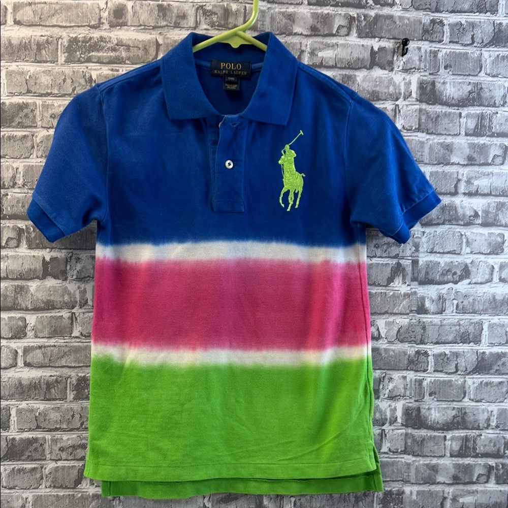 Polo by Ralph Lauren‎ Kids Blue, Pink, and Green Polo Shirt